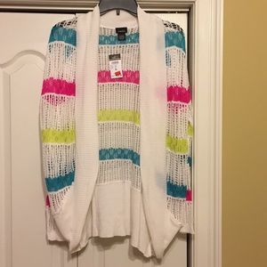 Crochet open front sweater